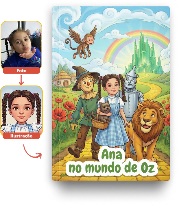 Criança lendo um livro mágico
